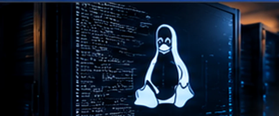 Illustrative Linux administration console and server racks